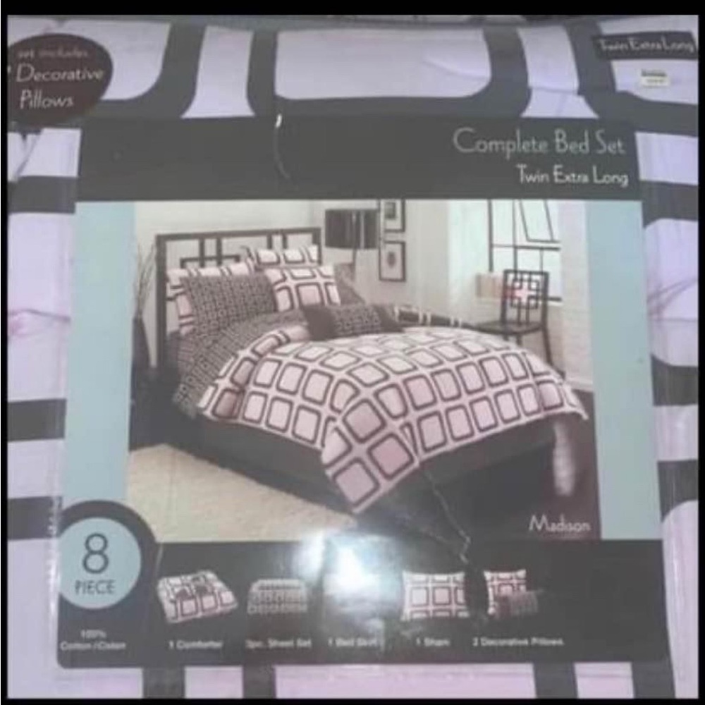 Madison Pink and Black Comforter Set for a Chic Bedroom